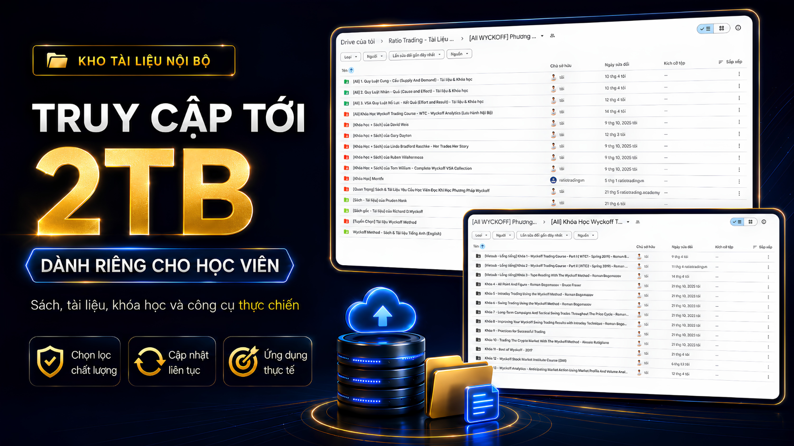 Banner kho tài liệu nội bộ 2TB dành riêng cho học viên Exness